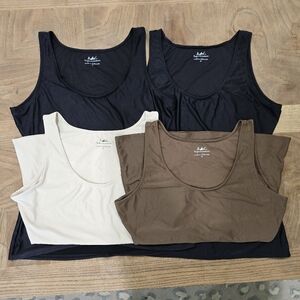 Set of Black, Brown, and Cream Undergarments